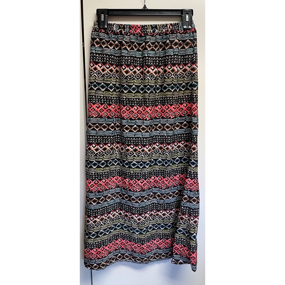 Striped colorful Maxi skirt with elastic waist